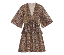 Minikleid mit Leopardenmuster - Braun