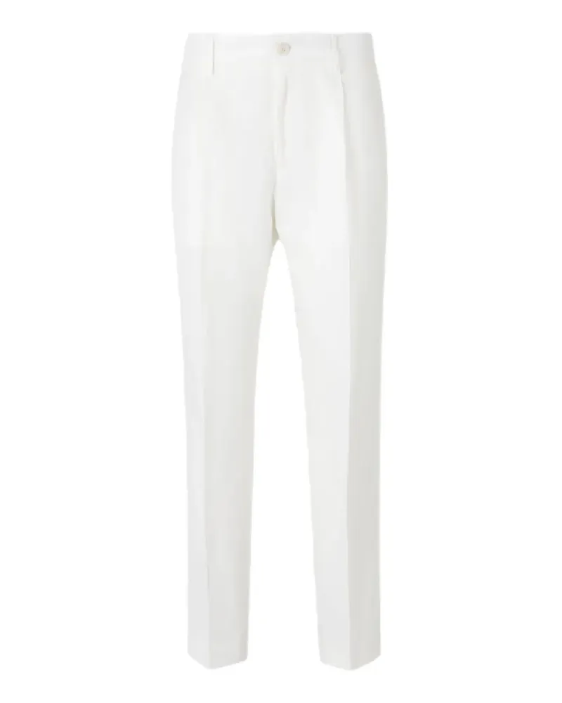 Canali pleated pressed-crease trousers - Weiß Weiß