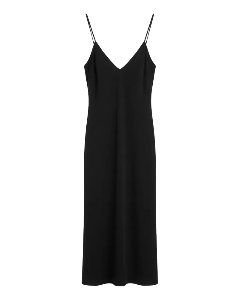 Black Label V-neck dress - Schwarz Schwarz