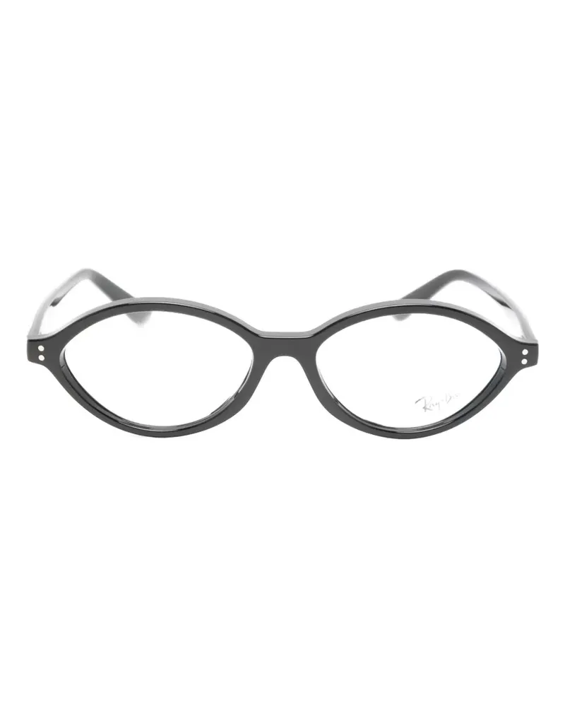 Ray Ban Cat-Eye-Brille mit Logo-Schild - Schwarz Schwarz