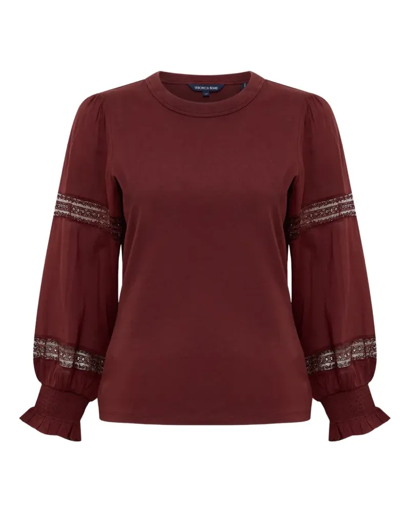 Veronica Beard Bellamie Bluse mit Spitzenbesatz - Rot Rot