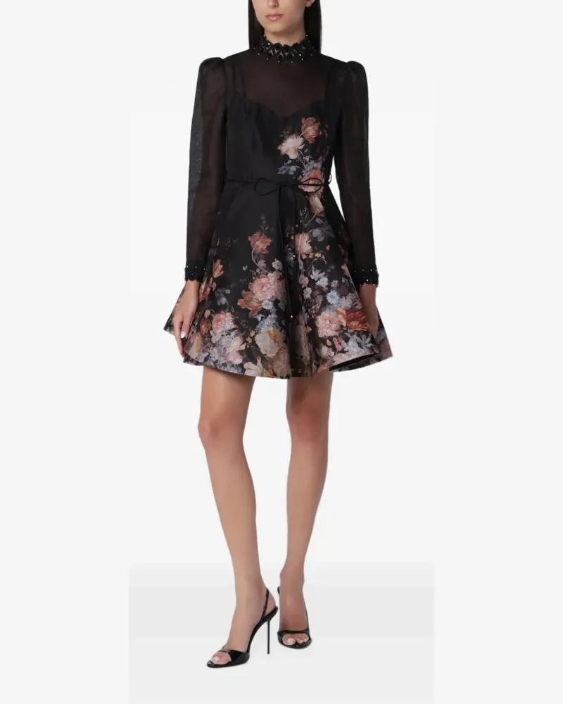 Zimmermann Verziertes Valiant Minikleid - Schwarz Schwarz