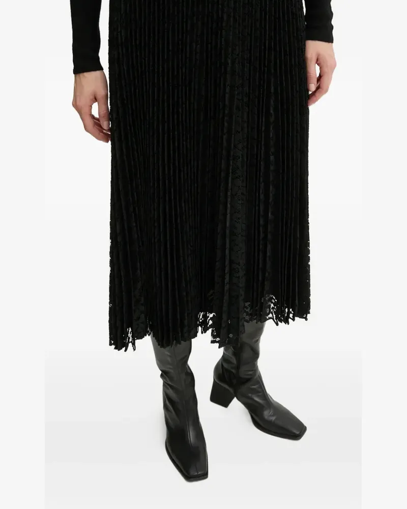 Theory Sunburst pleated lace midi skirt - Schwarz Schwarz