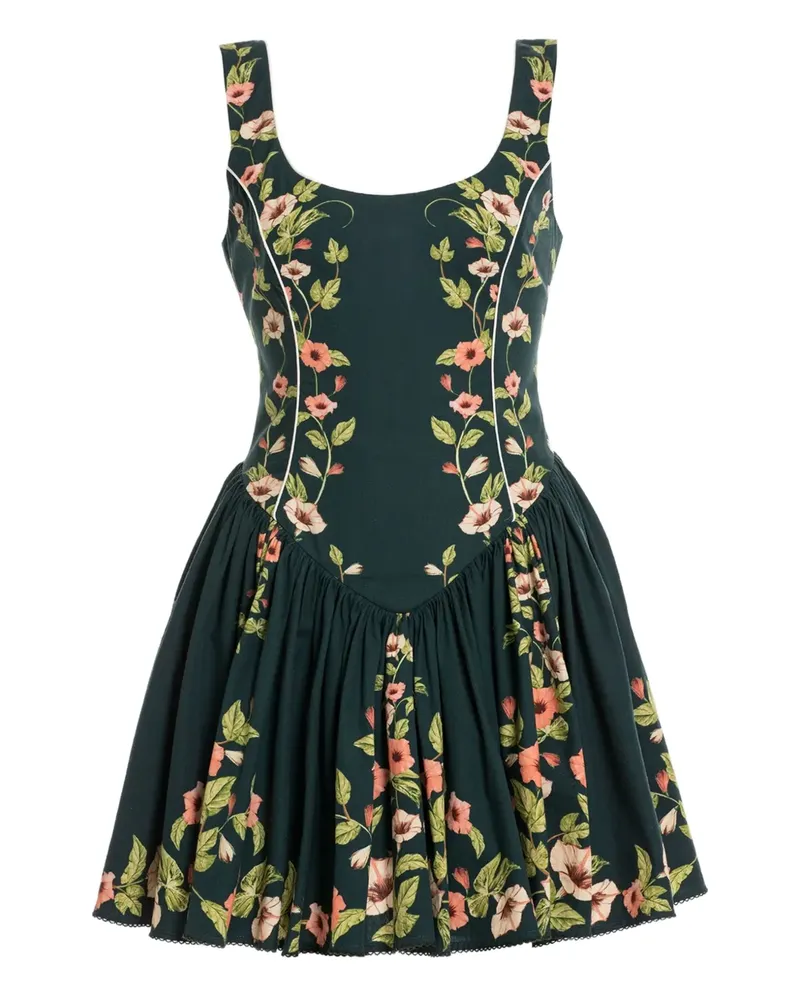AGUA BENDITA Plissiertes Kleid mit Blumen-Print - Grün Grün