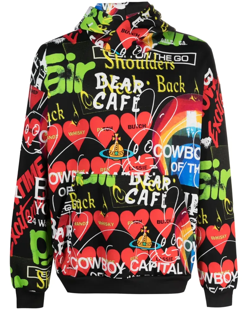 Vivienne Westwood Hoodie mit grafischem Print - Schwarz Schwarz