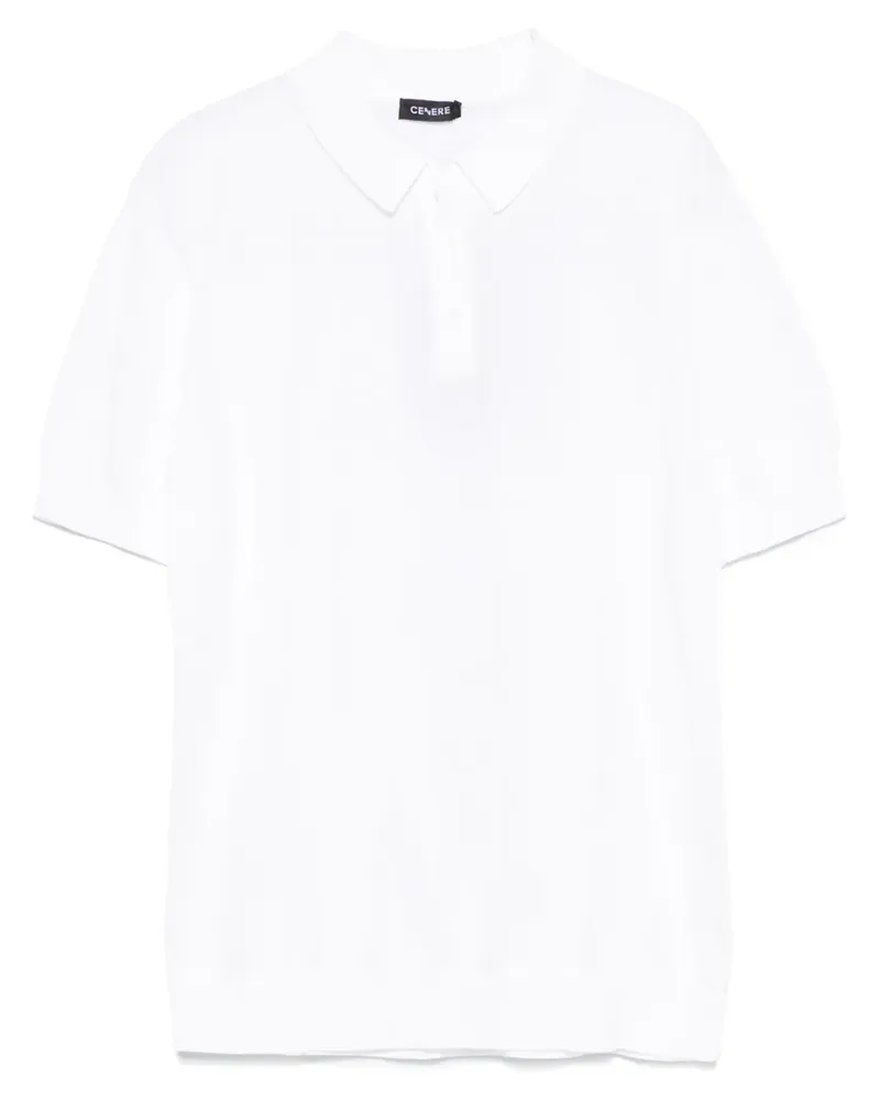 CENERE GB Gestricktes Poloshirt - Weiß Weiß