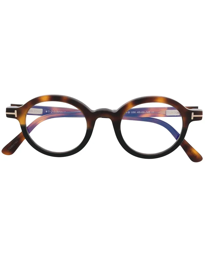 Tom Ford Brille mit rundem Gestell - Braun Braun
