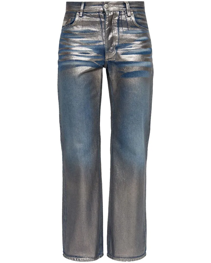 MISBHV Beschichtete gerade Jeans - Blau Blau
