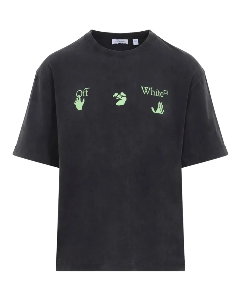 OFF-WHITE T-Shirt mit Logo-Print - Schwarz Schwarz