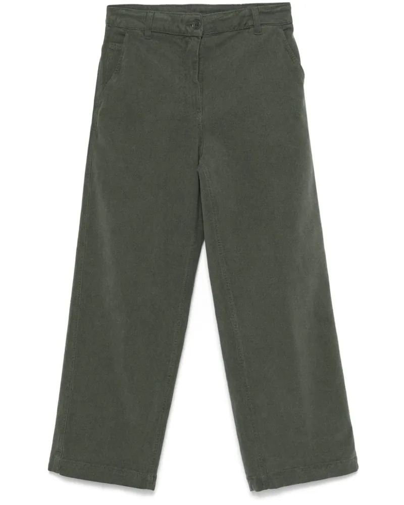 ASPESI Cropped-Hose aus Twill - Grün Grün