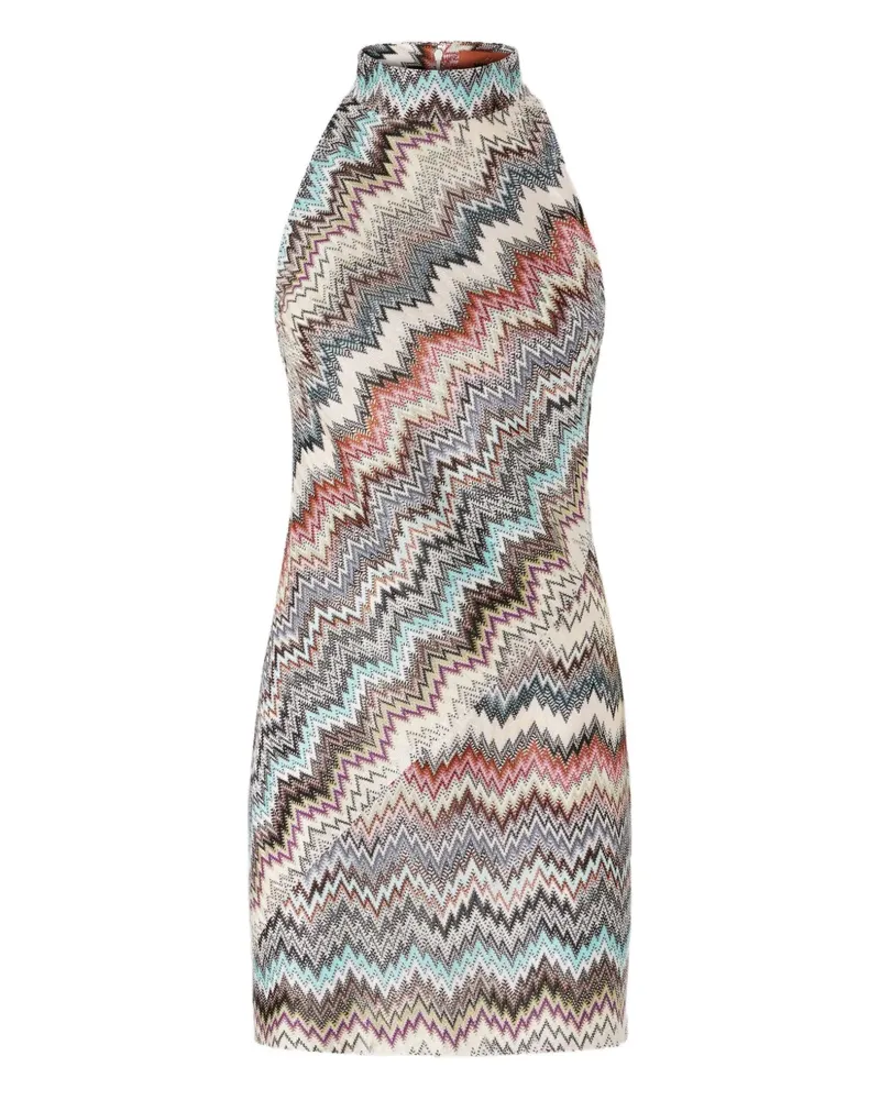 Missoni Neckholder-Minikleid mit Zickzackmuster - Nude Nude