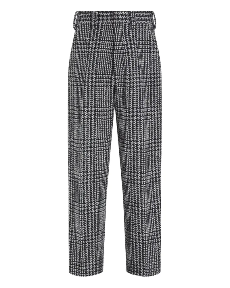Ermenegildo Zegna Hose mit Hahnentrittmuster - Schwarz Schwarz