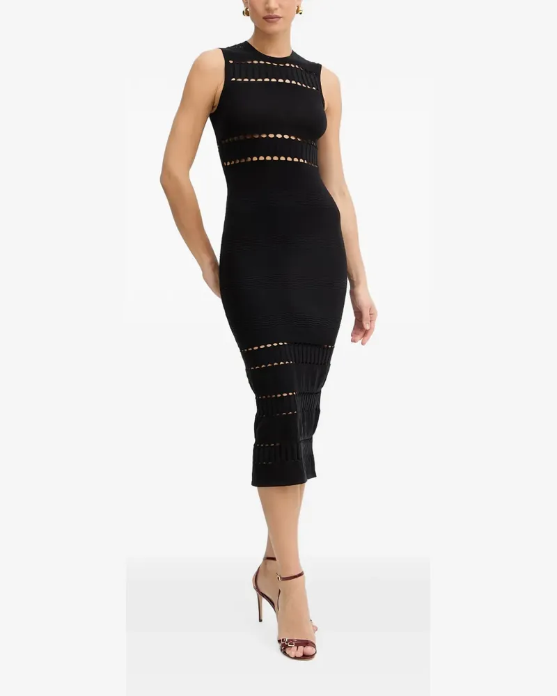 Twin-Set Midikleid mit Rundhalsausschnitt - Schwarz Schwarz