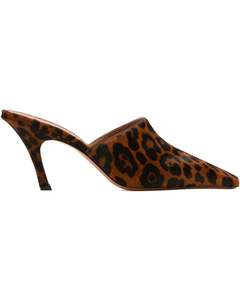 Amina Muaddi Jamie leopard-print heeled mules - Braun Braun