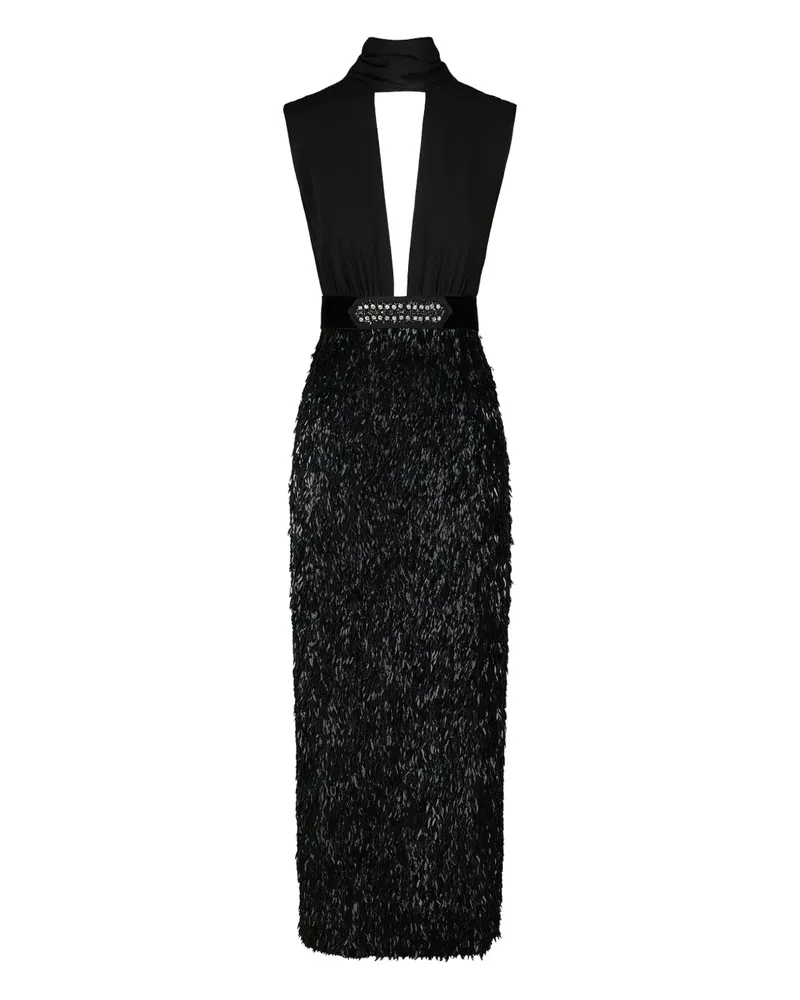 Johanna Ortiz Her Vibe embellished keyhole-neck maxi dress - Schwarz Schwarz