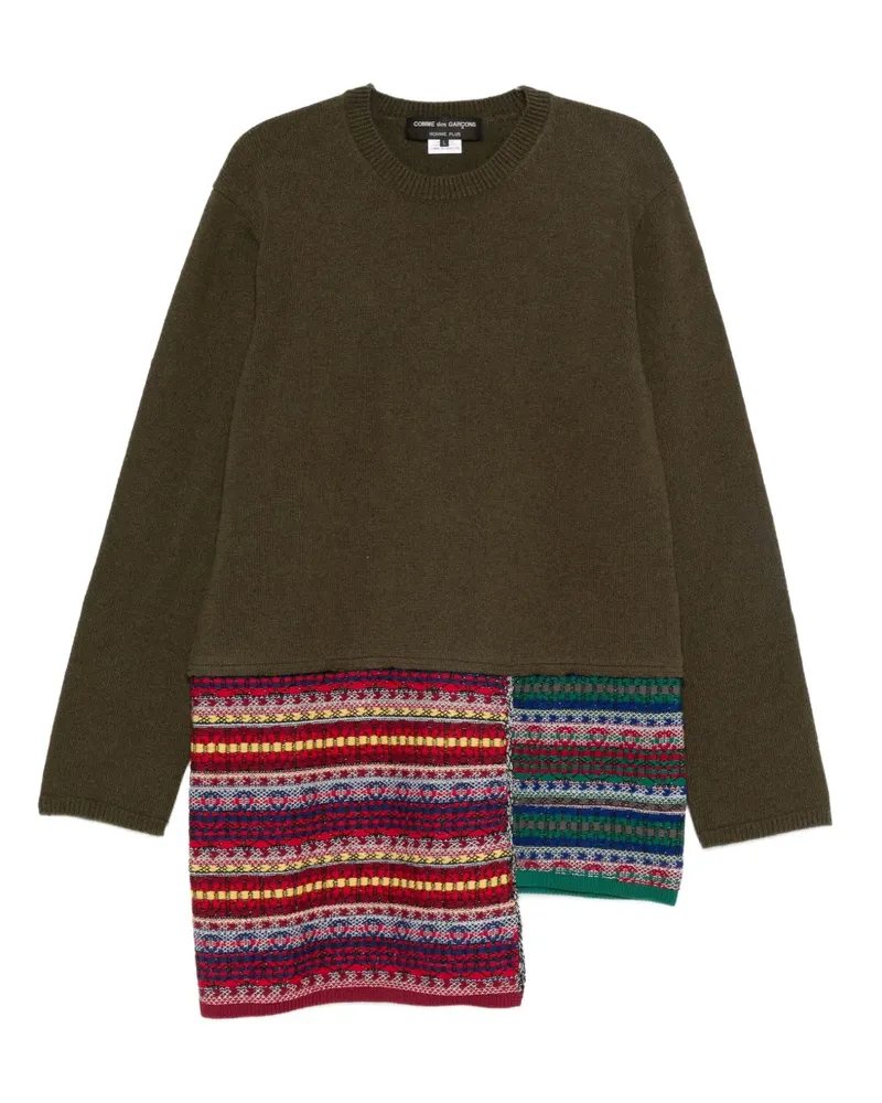 Comme des Garçons Pullover mit Patchwork-Einsätzen - Grün Grün