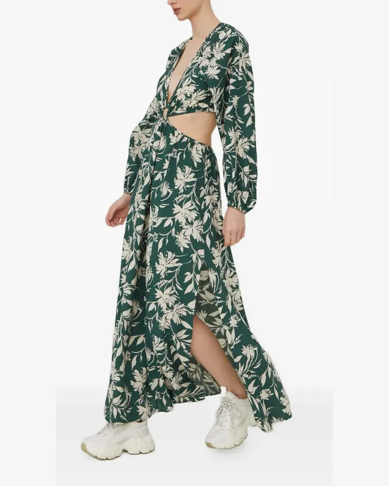 Abercrombie & Fitch floral-print cut-out maxi dress - Grün Grün