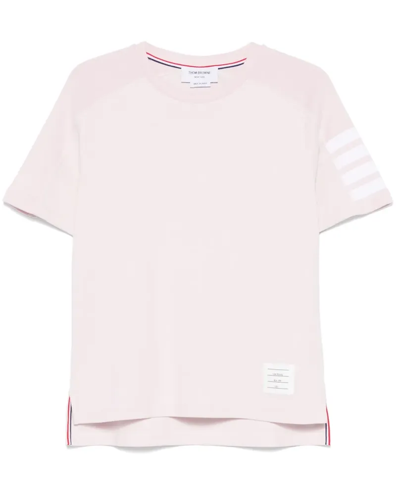 Thom Browne T-Shirt mit Streifen-Logo - Rosa Rosa