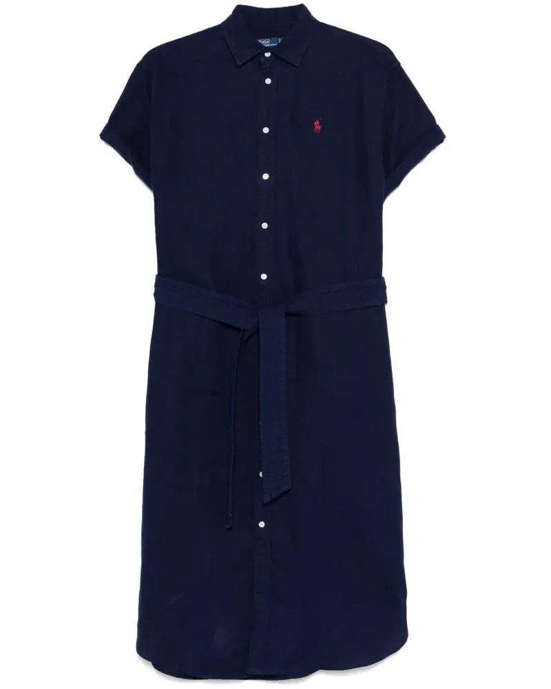 Ralph Lauren Oxford-Midikleid mit Gürtel - Blau Blau