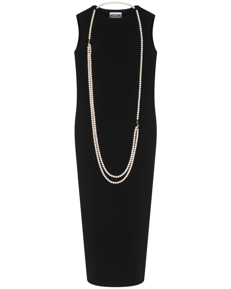 Moschino Midikleid mit Perlen - Schwarz Schwarz