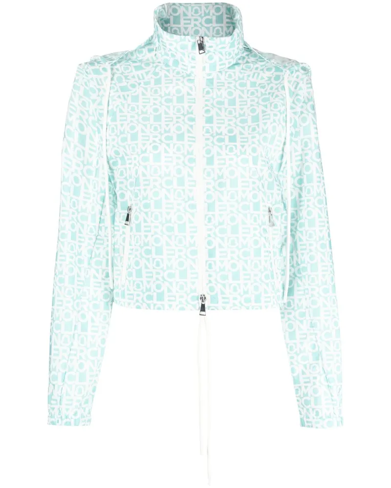 Moncler Jacke mit Logo-Print - Grün Grün