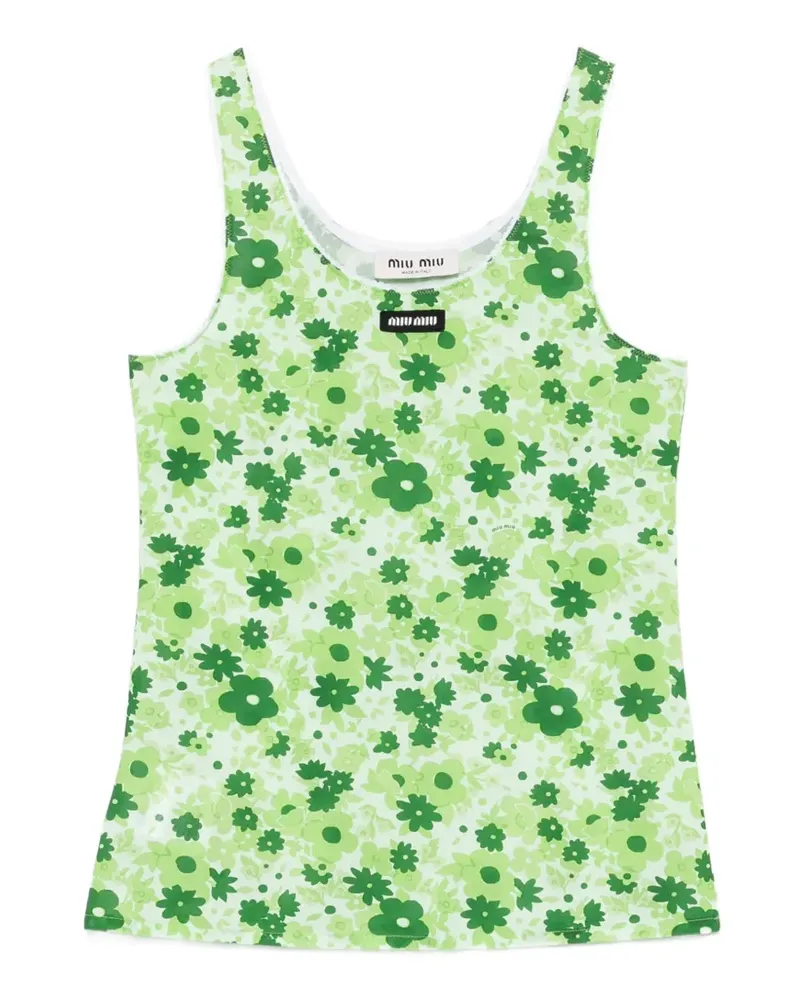 Miu Miu floral-print top - Grün Grün