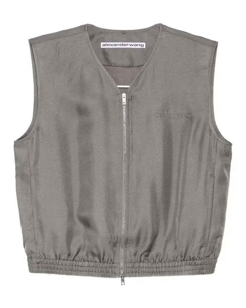Alexander Wang zip-up silk vest top - Grau Grau