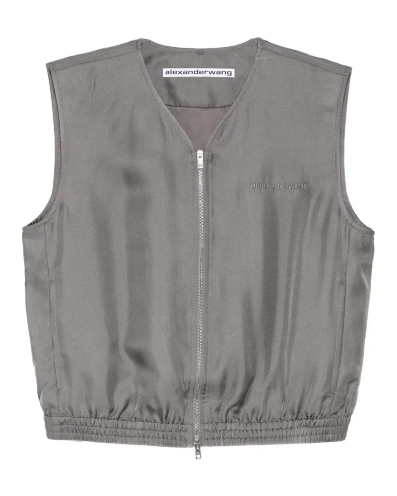 Alexander Wang zip-up silk vest top - Grau Grau