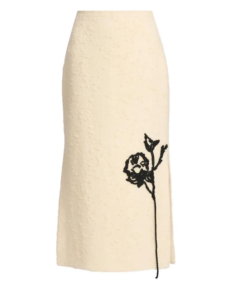 Erdem Bestickter Rock mit Schlitz - Nude Nude