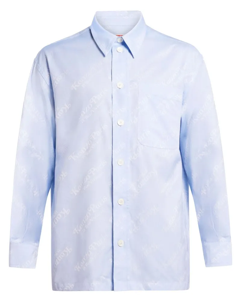 Kenzo Hemd mit Logo-Print - Blau Blau