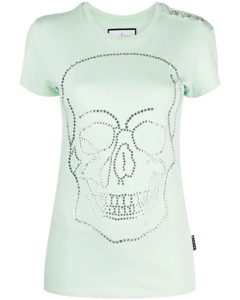 Philipp Plein T-Shirt mit Kristallen - Grün Grün
