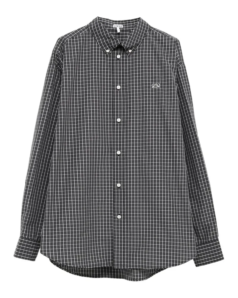 Loewe Anagram-embroidered checked shirt - Schwarz Schwarz