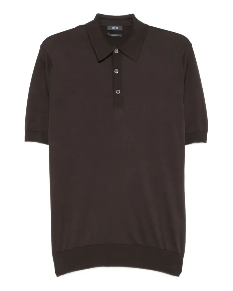 HOSIO Gestricktes Poloshirt - Braun Braun