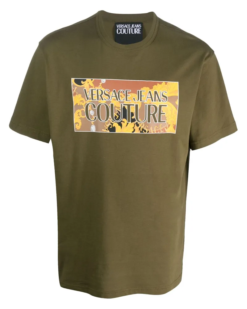 Versace Jeans T-Shirt mit Logo-Print - Grün Grün