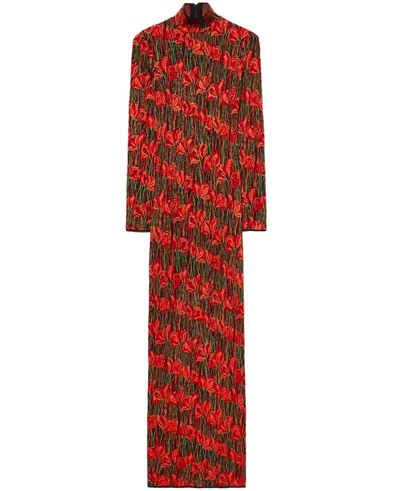 Emilio Pucci Maxikleid mit Blumen-Print - Rot Rot