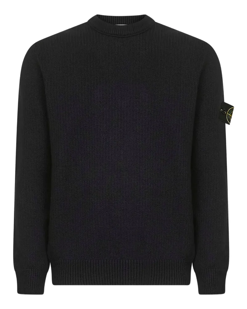 Stone Island Gerippter Pullover - Schwarz Schwarz