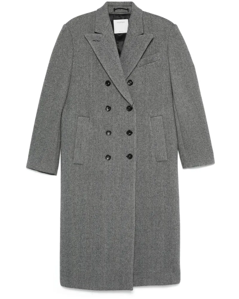 SPORTMAX Mantel mit Fischgrätenmuster - Schwarz Schwarz