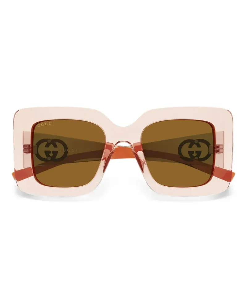 Gucci GG Sonnenbrille mit eckigem Gestell - Rosa Rosa