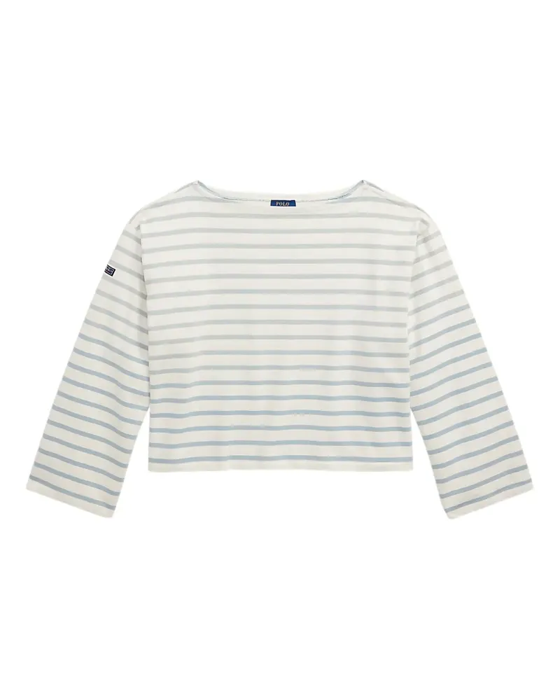 Ralph Lauren Gestreiftes Langarmshirt - Weiß Weiß