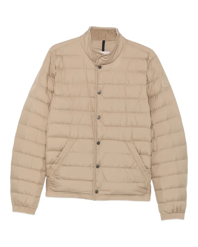 Moncler logo-patch quilted jacket - Nude Nude