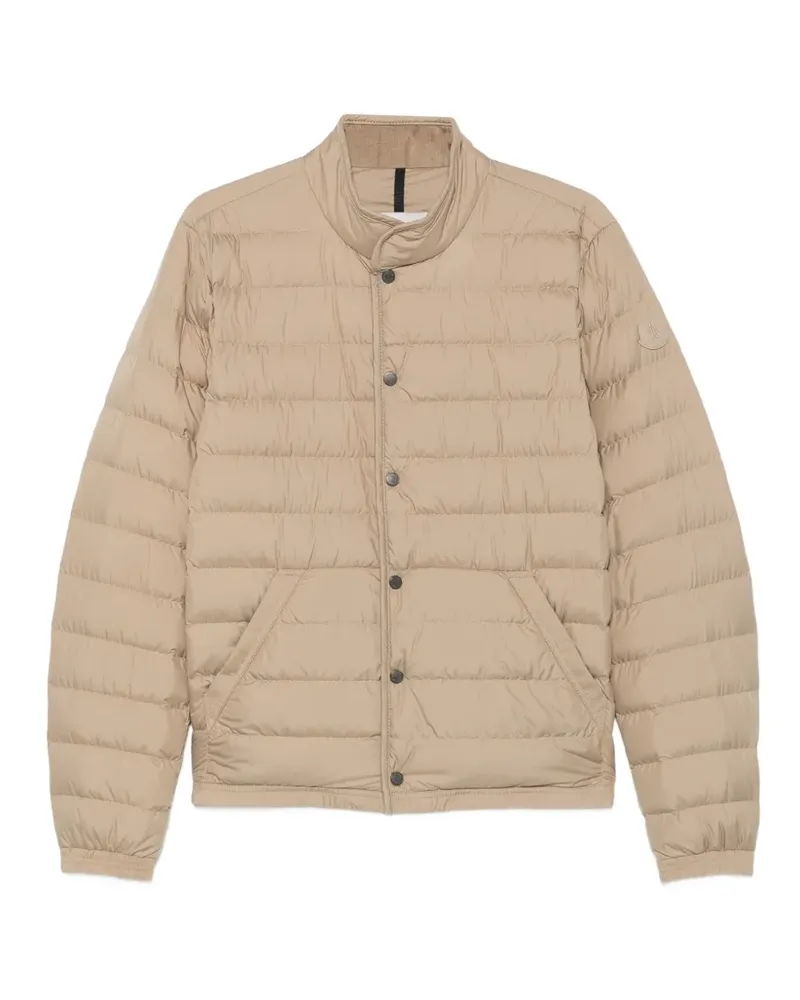 Moncler logo-patch quilted jacket - Nude Nude