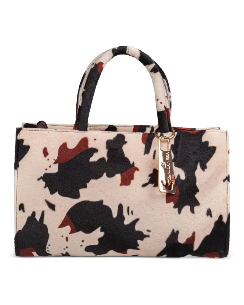 La Milanesa Mittelgroße Michela Tote Bag mit Animal-Print - Nude Nude