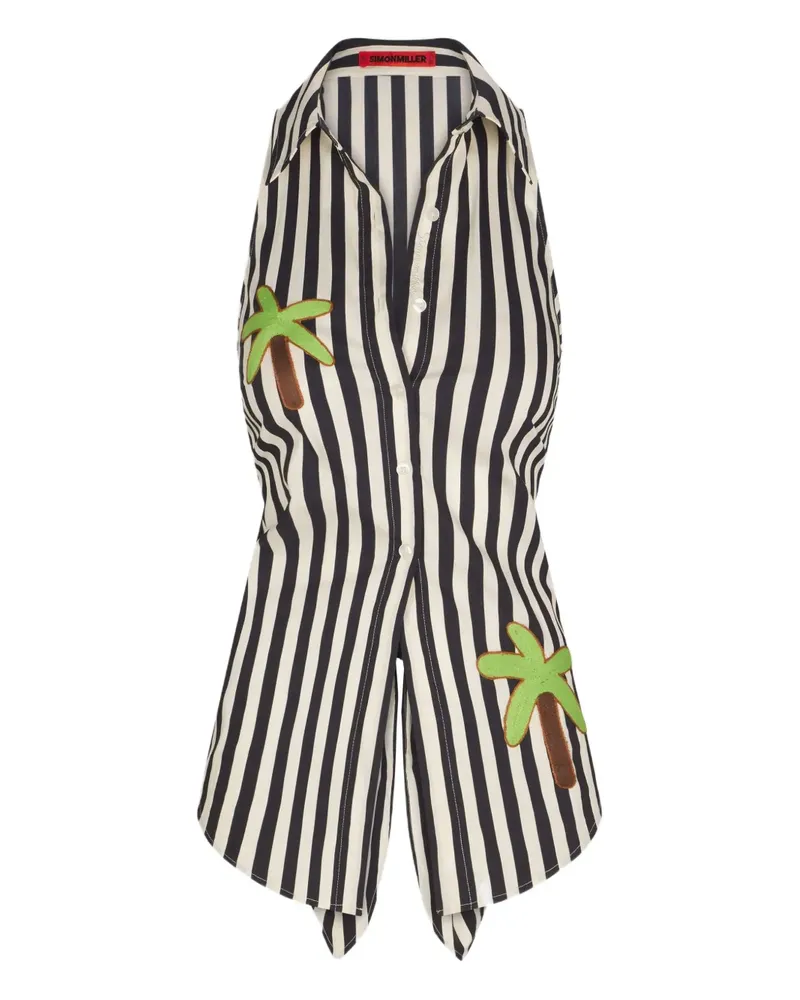 Simon Miller Loch Oberteil mit Palmen - Weiß Weiß