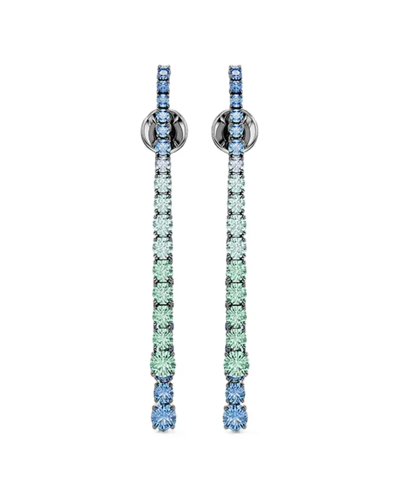 Swarovski long Matrix crystal-embellished drop earrings - Silber Silber