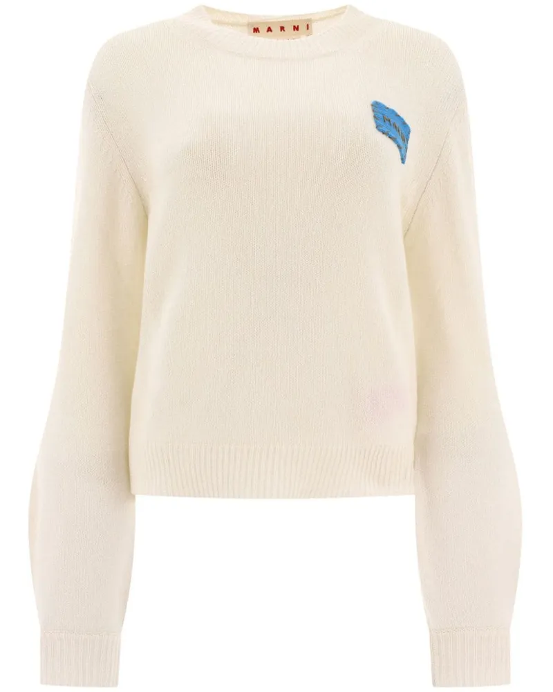 Marni Kaschmirpullover mit Logo-Applikation - Nude Nude