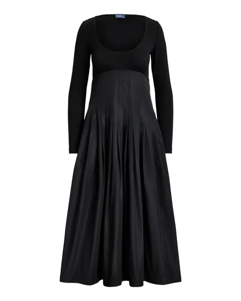 Ralph Lauren Plissiertes Midikleid - Schwarz Schwarz