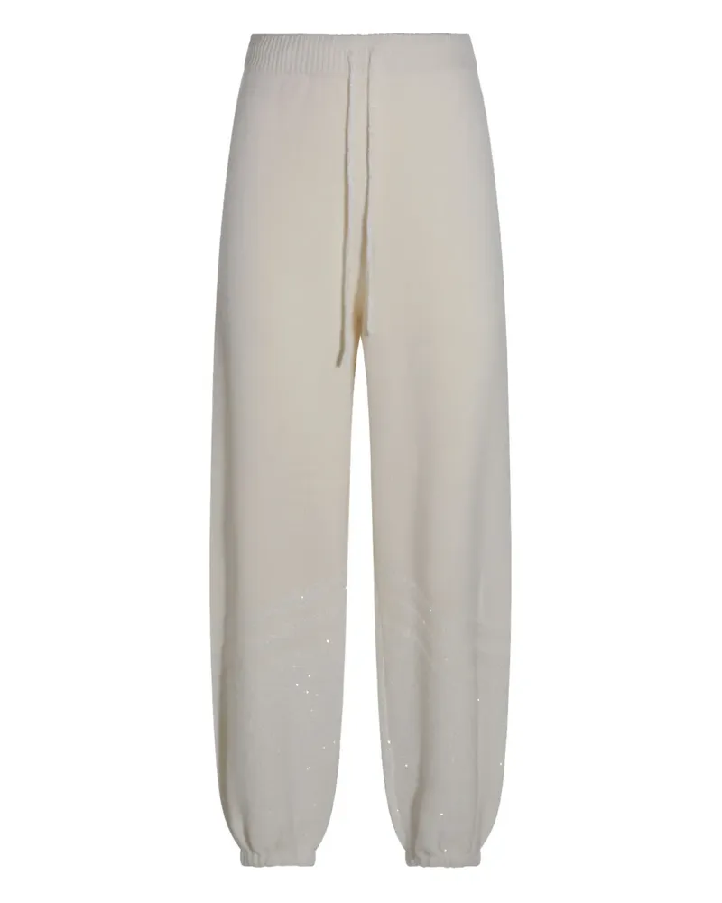 Fabiana Filippi sequin-embellished drawstring trousers - Nude Nude