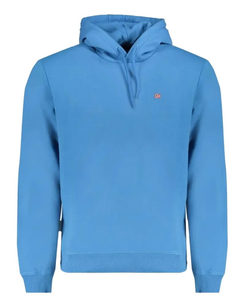 Napapijri logo-patch drawstring hoodie - Blau Blau
