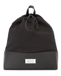 Maison Margiela Rucksack mit Kordelzug Schwarz