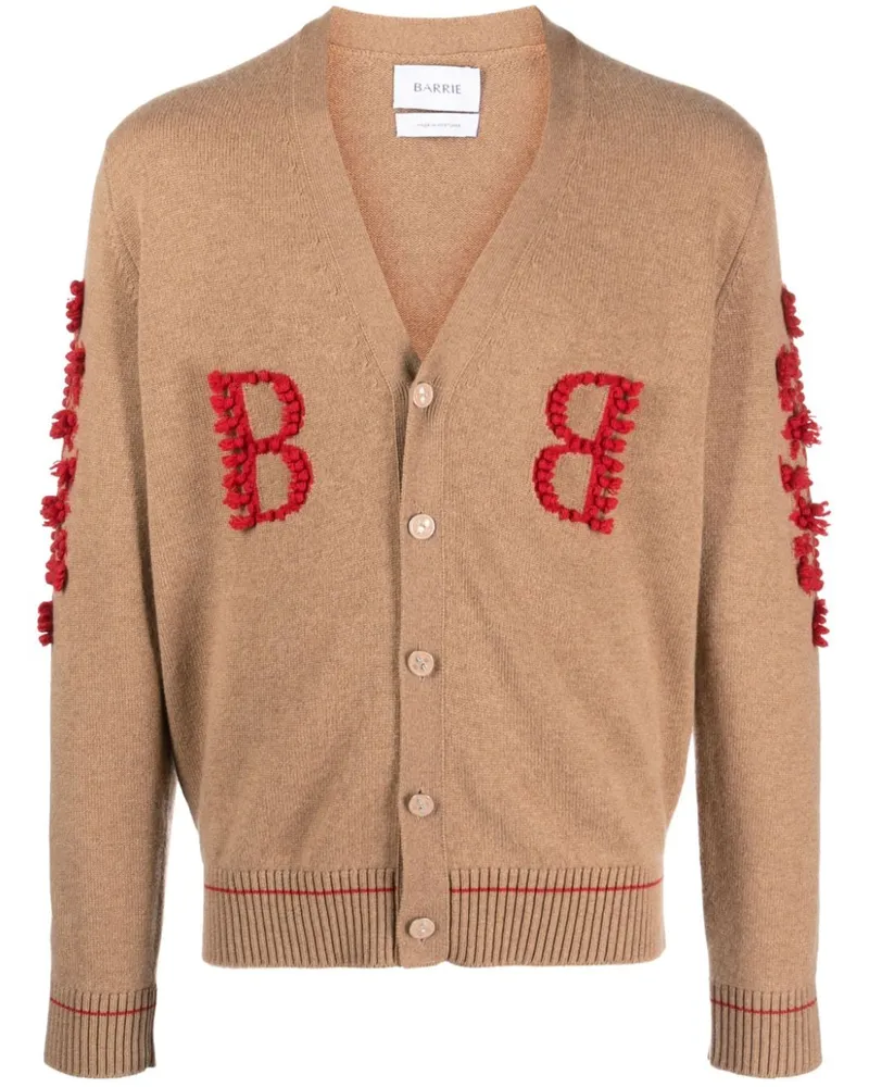 Barrie Kaschmircardigan mit 3D-Strickdetail - Braun Braun